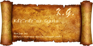 Kárász Gyula névjegykártya