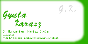 gyula karasz business card