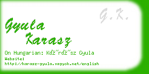 gyula karasz business card